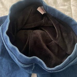 Fur Lined Denim Leggings